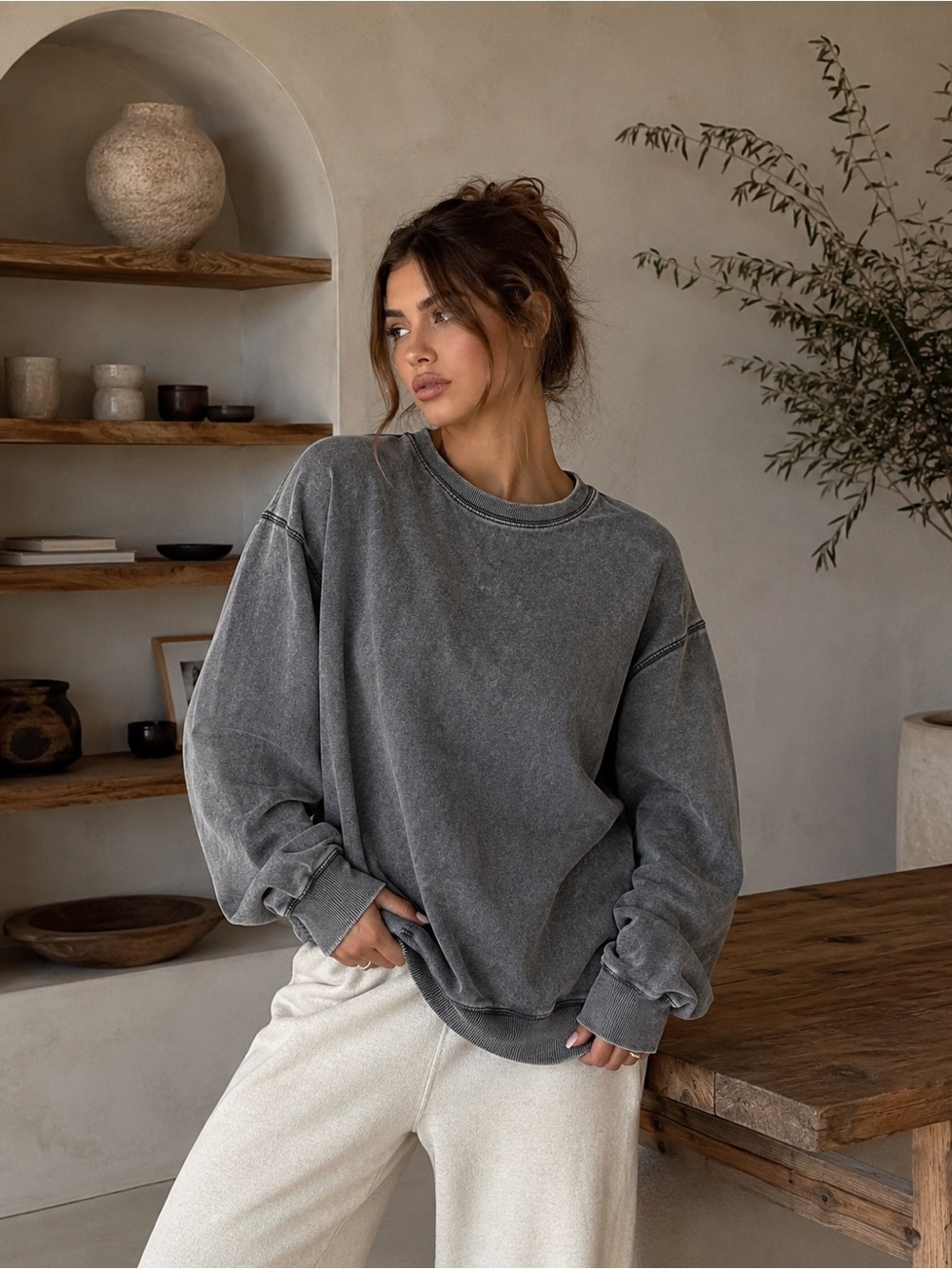 Flirtitude Active Women's Oversized Long Sleeve Crewneck
Gray Size Medium
